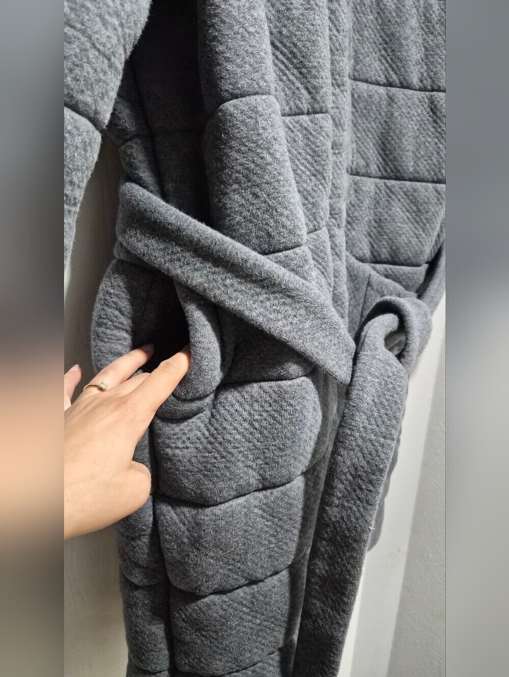 Lunya Restore Double Faced House Coat W/ Belt In Grey Size XS/S - Picture 6 of 11